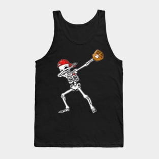 Dabbing Skeleton Baseball Funny Boys Halloween Gift Tank Top